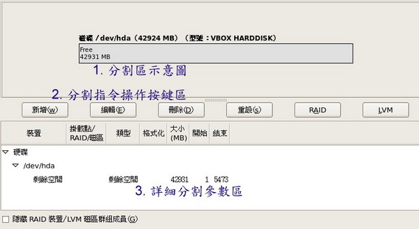 磁碟分割操作主畫面