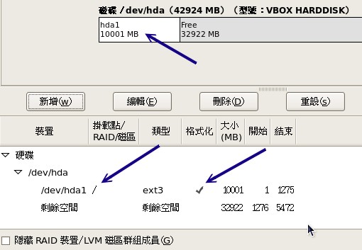 磁碟分割主畫面的改變示意圖