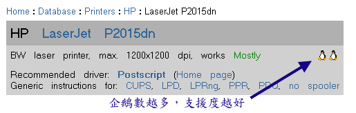 鳥哥的印表機對 Linux 的支援度