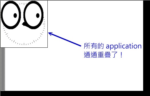 分別啟動 xclock 時鐘與 xeyes 眼睛的結果