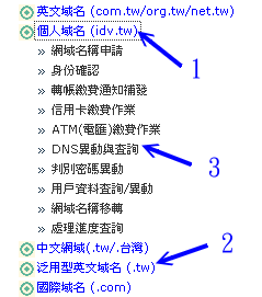 以 Hinet 網站為依據介紹註冊 domain 的方法